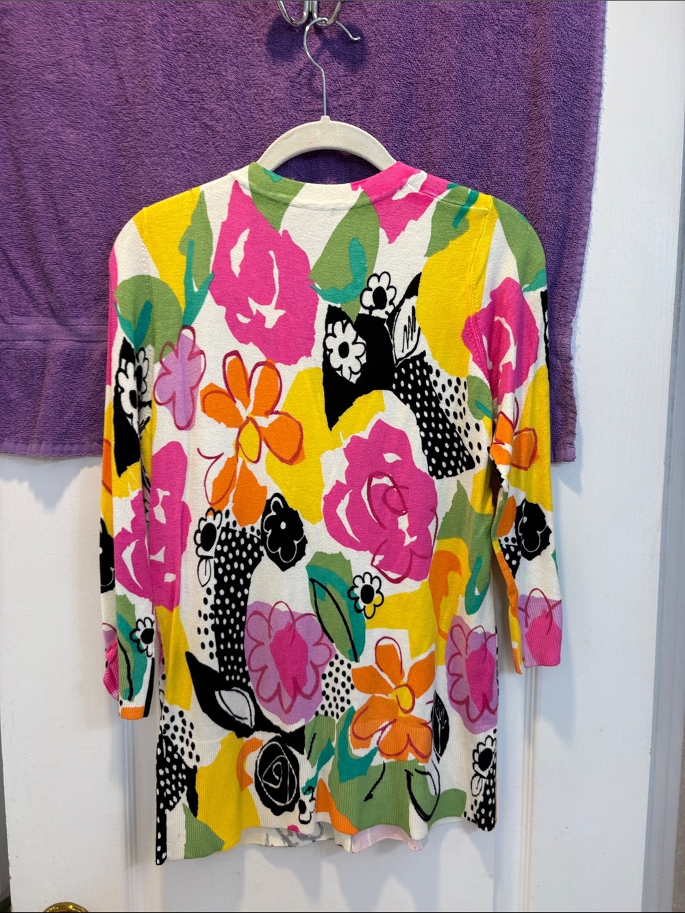 NWOT Colorful Floral Button-Front Cardigan - Multicolor - Picture 5 of 6